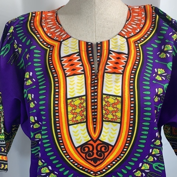 Xpress Unisex Cotton/Polyester Blend Global Tunic - Purple/Green/Orange, SzS - Picture 5 of 10